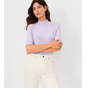 NWT Ann Taylor Factory light purple mock neck sweater tee small